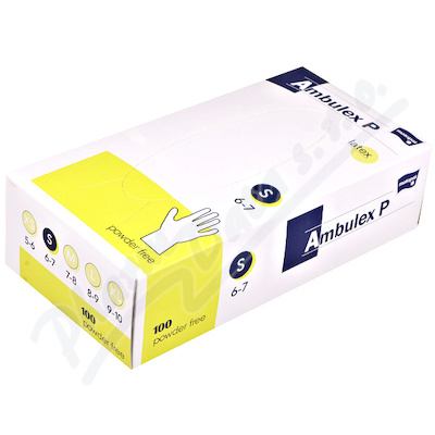 Ambulex P rukavice latexové nepudrované S 100ks