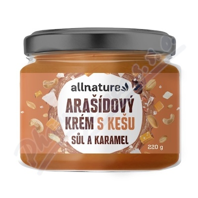 Allnature Arašíd.krém s kešu solí a karamelem 220g