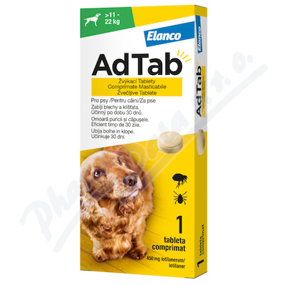 AdTab 450mg žvýkací tablety pro psy >11-22kg 1ks