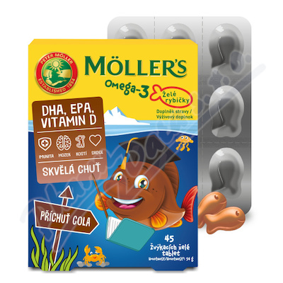 Mollers Omega-3 želé rybičky Cola tbl.45