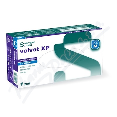 Rukavice vyš.Sempermed Velvet XP nepudr.M/200ks