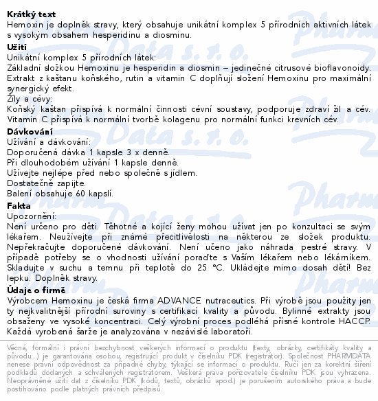 ADVANCE Hemoxin cps.60