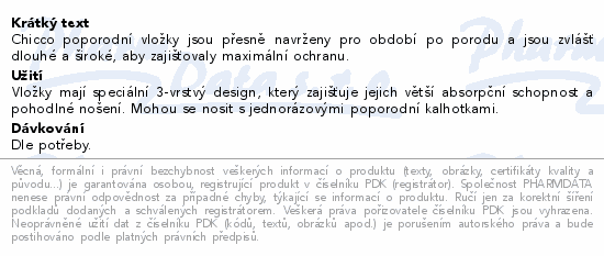 CHICCO Vložky porodnické/po porodu 30ks