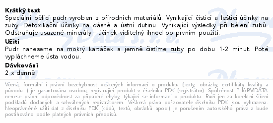 Bělící zubní pudr Charcoal 30 g