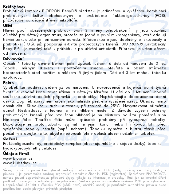 Biopron BabyBifi probiotika a pro děti tob.30