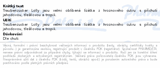 Traubenzucker Lolly lízátka z hrozn.cukru 100ks