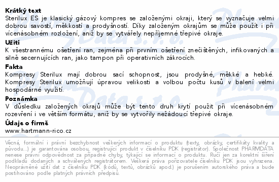 Gáza kompr.nest.Sterilux ES 5x5cm/100ks 17vl8vrs