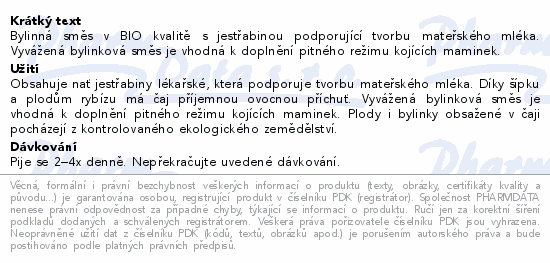 LEROS Čaj pro kojící+ BIO 20x2g