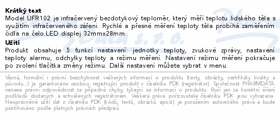 SimplyMed Infračervený bezdotykový teploměr UFR102