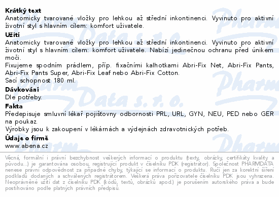 Inkont.vložky Abena Light Mini 1. 20ks