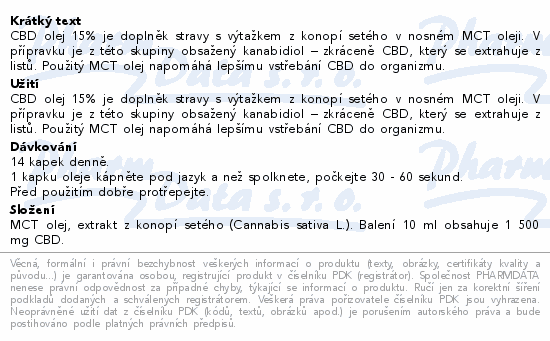 Abfarmis CBD 1500mg olej 15% 10ml