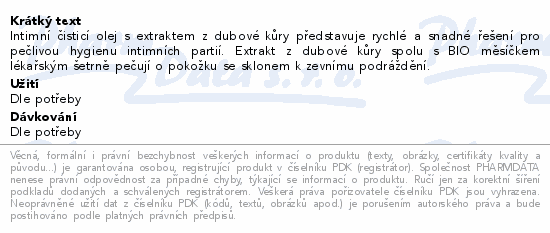 LINTEO Intimní čist.olej s extr.z dub.kůry 100ml