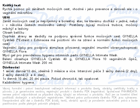 GYNELLA Solution močové cesty - sada