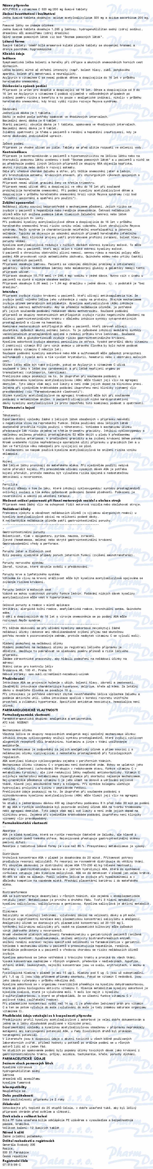 Acylpyrin s vitaminem C 320mg/200mg tbl.eff.12