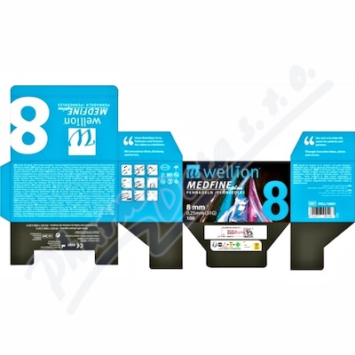 Wellion MEDFINE jehly inz.pera 8mm 31G 100ks