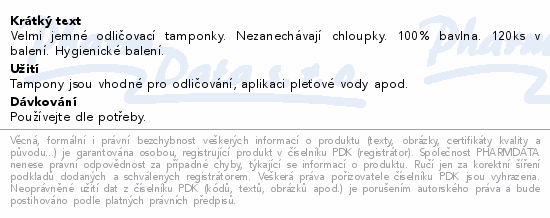 Linteo Kosmetické tampony 100% bavlna 120ks