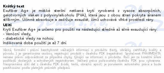 Exufiber Ag+ krytí 10x10cm 10ks