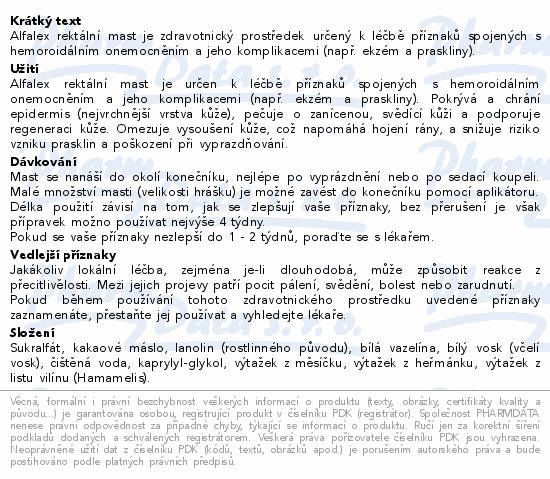 Alfalex rektální mast 25g