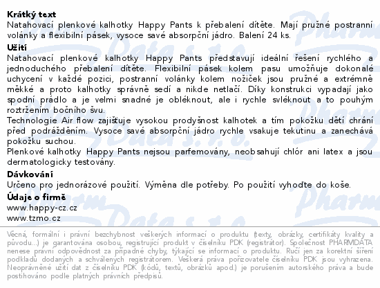 Happy Pants Maxi plenkové kalhotky 8-14kg 24ks