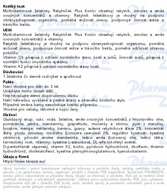 RAKYTNÍČEK+ želatinky se zimolezem 50ks koníci