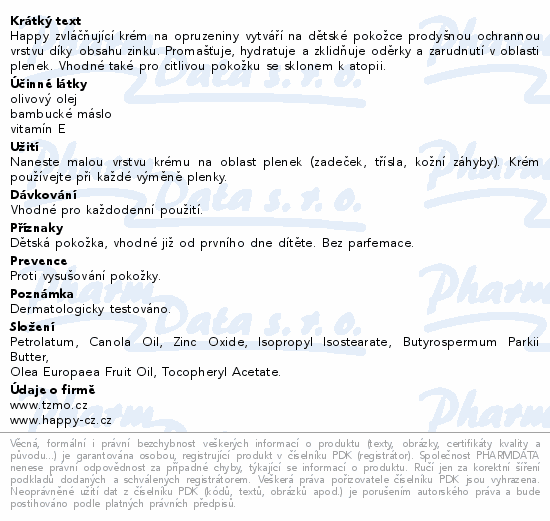 Happy sensitive krém proti opruzeninám 75ml