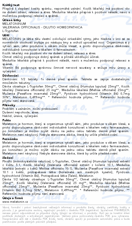 Melatonin Forte Herbal tbl.100