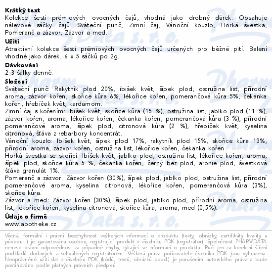 Apotheke kolekce prém.čajů Zimní kouzlo 30x2g