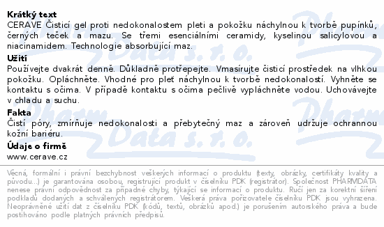 CeraVe Čisticí gel proti nedokonalostem 473ml