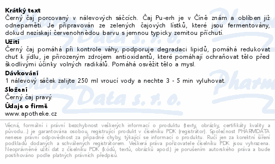 Apotheke Premier Pu-erh čaj 20x2g
