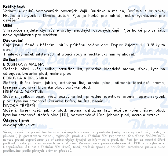 Apotheke Premier Ovocný koktejl směs čajů 20 sáčků