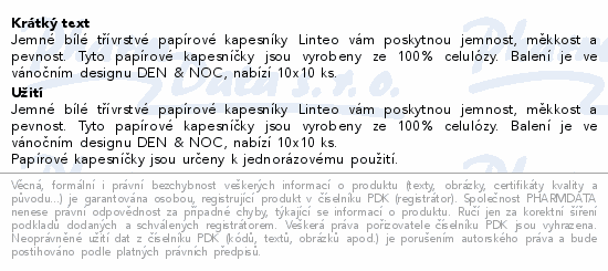 Linteo Papírové kapesníky Den&Noc 3vrstvé 10x10ks