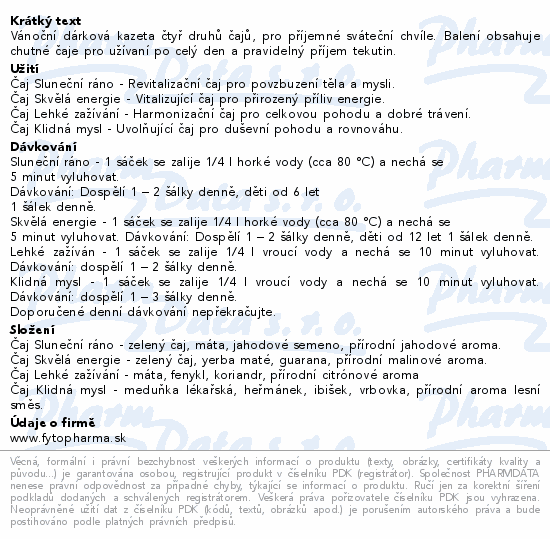 Veselé Vánoce Tichá noc set čajů 40x1.5gFytopharma