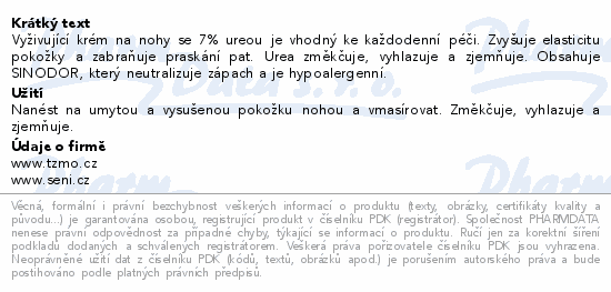 Seni Care vyživující krém na nohy 7% urea 100ml