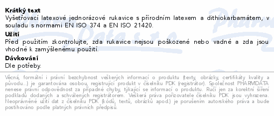 Rukavice vyšetřovací Sentina Ivory latex M 100ks