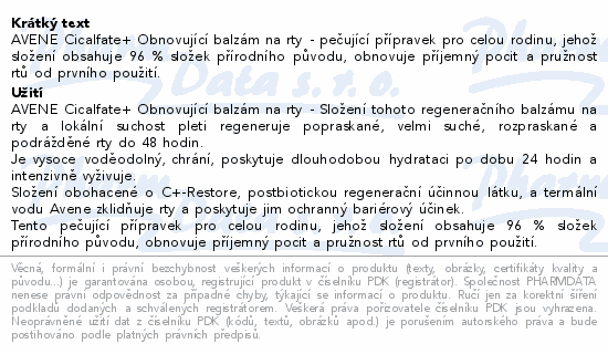 AVENE Cicalfate+ Obnovující balzám na rty 12ml