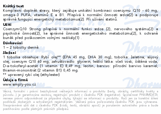 Coenzym Q10 Strong 60mg Da Vinci Academia tob.60