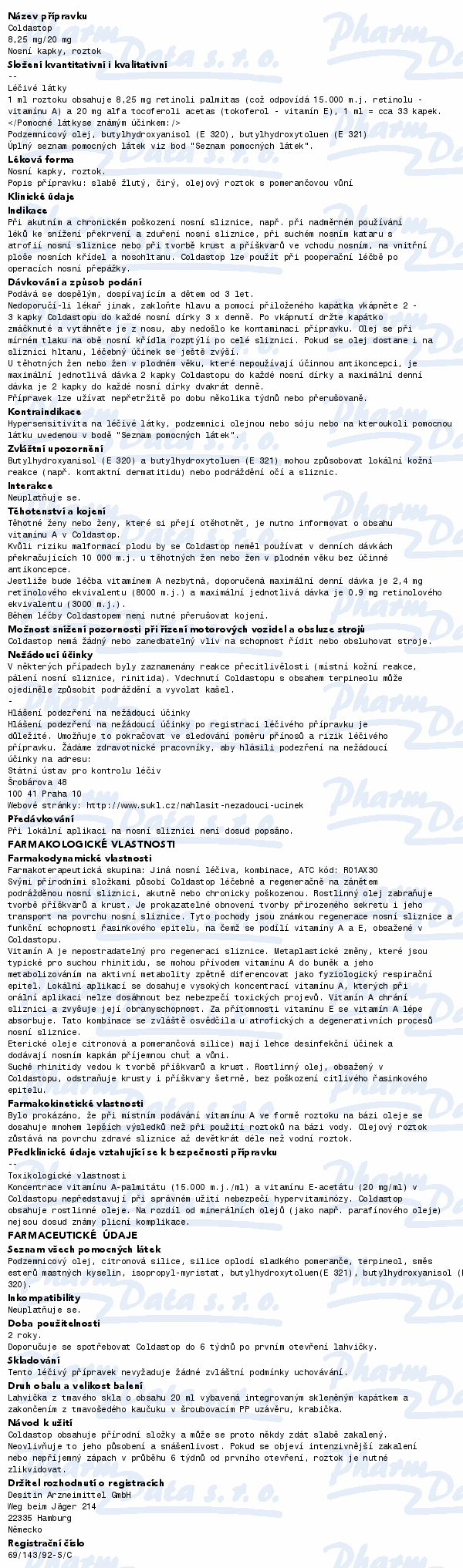 Coldastop 8.25mg/20mg nas.gtt.sol.1x20ml