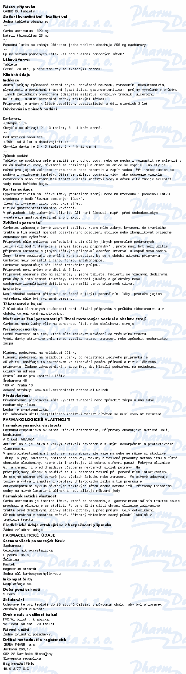 Carbotox 320mg/25mg tbl.nob.20